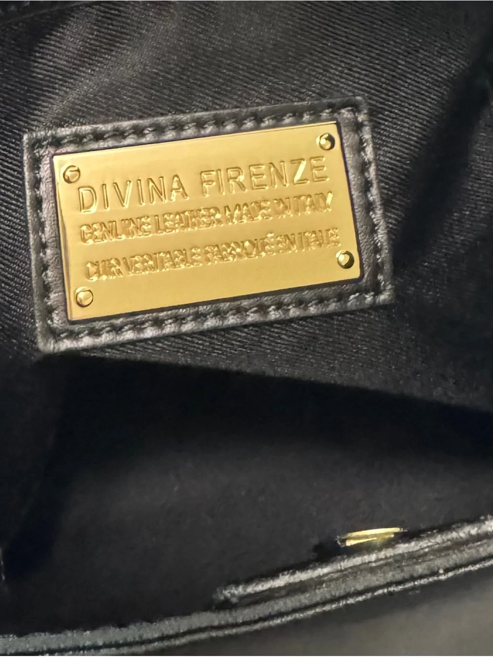 Divina Firenze Black Shoulder Hobo Bag Made in Italy